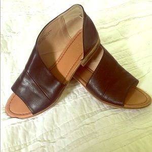 Black leather flats, worn only a few times!